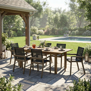 7 Pieces Acacia Wood Outdoor Dining Set