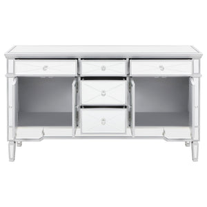 Duchess 5-drawer Mirrored Storage Accent Cabinet Silver