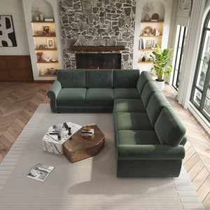 118" L-Shaped Convertible Sofa Couch