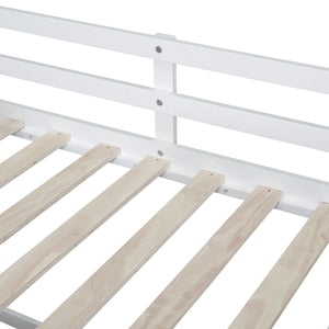 Low Loft Bed With Rolling Desk, Shelf And Drawers