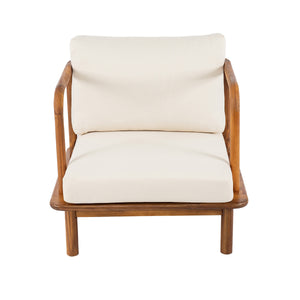 Canape 4-Pieces Acacia Conversation Set with Cream Cushion, Teak