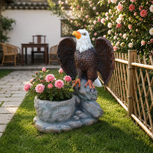 Standing Eagle Statue Garden Planter