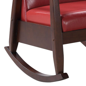 Raina Rocking Chair - Red / Espresso