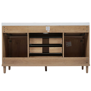 Bathroom Vanity With Sink, 5 Legs, Soft Close Drawers