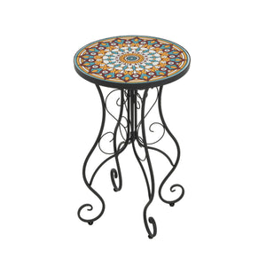Colorful Outdoor Side Table With Ceramic Tile Top