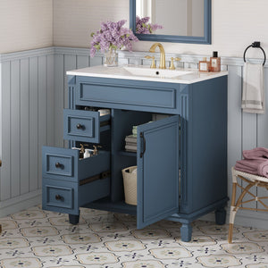 Bathroom Vanity With Sink, Cabinet With 2 Drawers And Adjustable Shelf