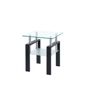 Luxury Modern Tempered Glass Coffee Table With 2 Layers