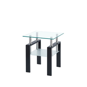 Luxury Modern Tempered Glass Coffee Table With 2 Layers