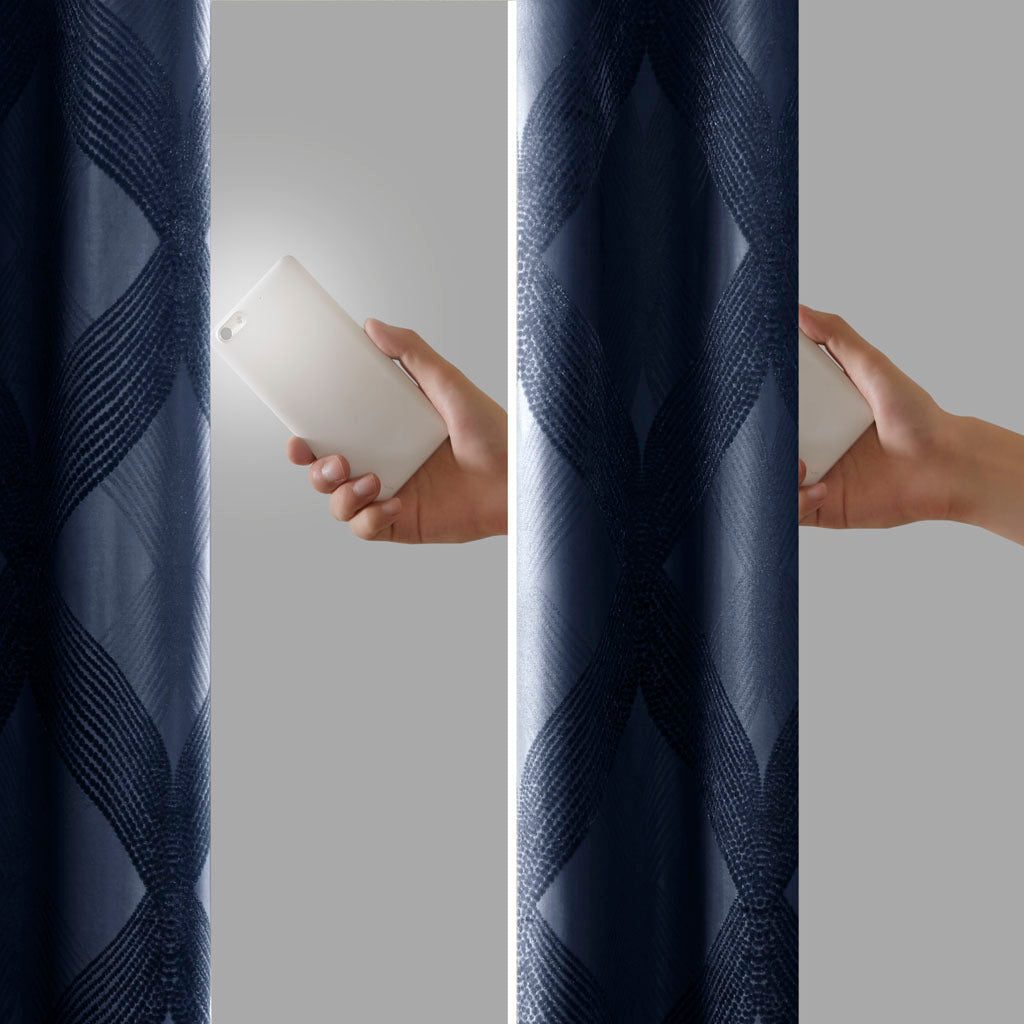 Ogee knitted jacquard total blackout curtain panel (only 1 pc panel)