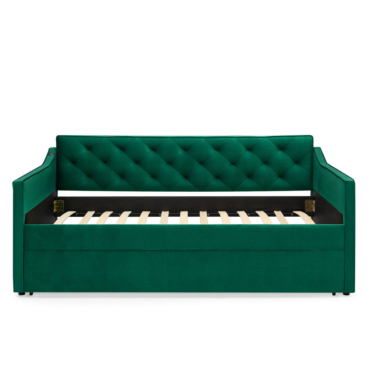 Daybed With Pop Up Trundle And USB Charging Armrest
