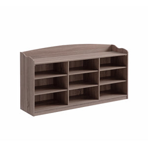 Wooden Shoe Storage Bench with Nine Storage Shelves