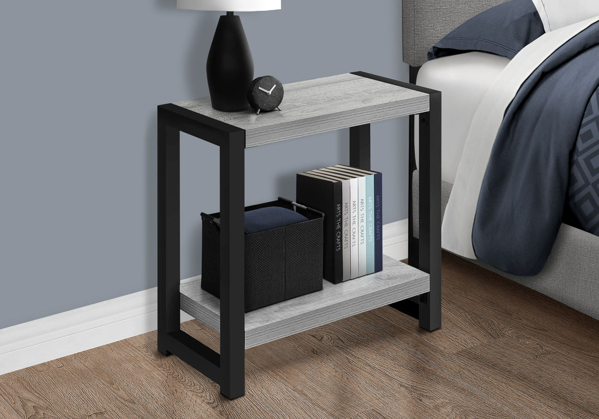 Accent Side Table, Narrow, Small, 2 Tier, Contemporary and Modern