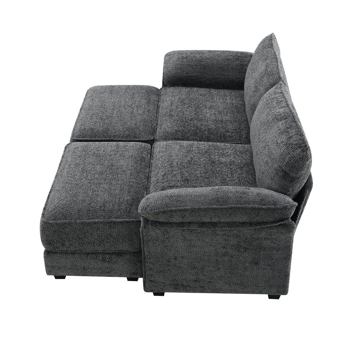 The Adelle Adaptable Gray Chenille Modular Sofa Bed