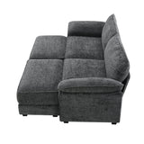 The Adelle Adaptable Gray Chenille Modular Sofa Bed