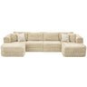 Modular Sectional Sofa, Boneless Couch With 2 Movable Ottomans