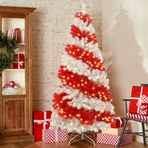 6-Foot Candy Cane Christmas Tree with 300 LED Lights