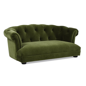 Kiki 36.5' Chesterfield Dog Sofa Bed, Medium, Olive Green Performance Velvet