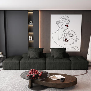 Modern Oversized Modular Sectional Sofa with Pillows - Multiple Colors