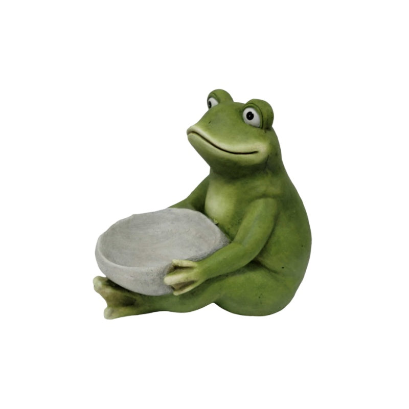 14-Inch Moss Frog Sculpture
