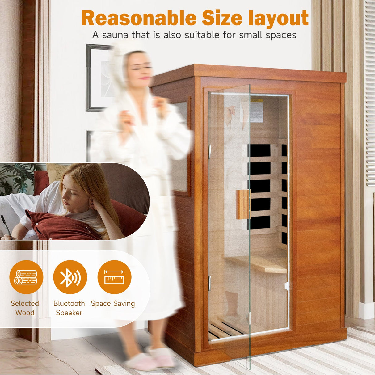 HOSAUNA Infrared Sauna Room - Single Room