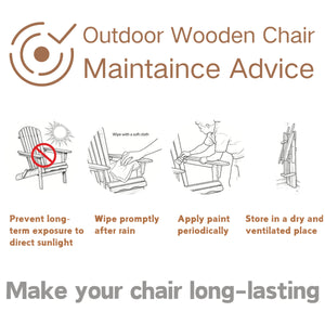 Oversize Wooden Outdoor Folding Adirondack Chair