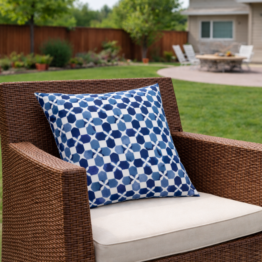 2 Pack Outdoor Throw Pillows, Waterproof & Fade-Resistant Patio Cushions (18x18 Inch)