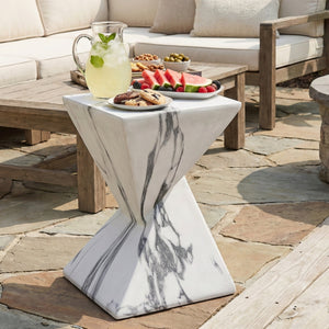 18.5"H Modern Outdoor Concrete Side Table