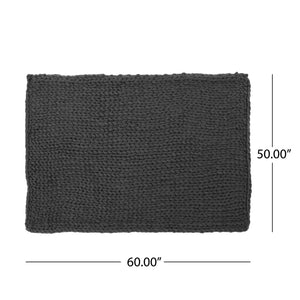 Cozy Knitted Acrylic Throw Blanket With Double Sided Design