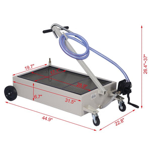 Heavy Duty 20 Gallon Low Profile Oil Drain with Pump - Gray