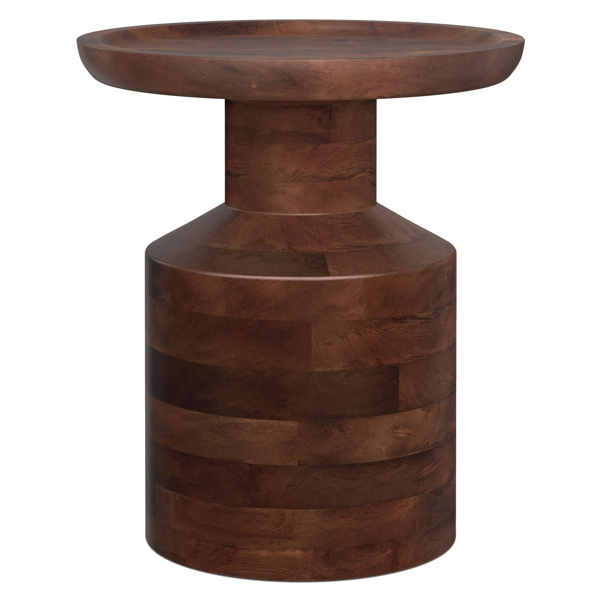 Handcrafted Wooden Accent Table with Sculptural Design - Multiple Colors
