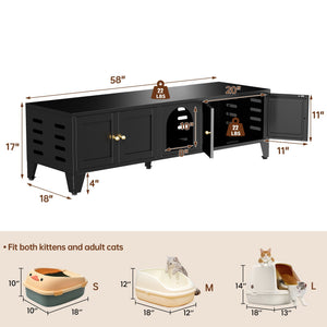 58" Metal Cat Litter Box Enclosure