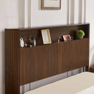 Full Extra Long Bed Frame with Storage Headboard