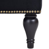 58" Velvet Chaise Lounge with Nailhead Trim and Solid Wood Legs