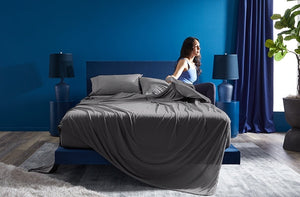 BedGear Dri-Tec Sheet Set, Grey, Split Head Queen