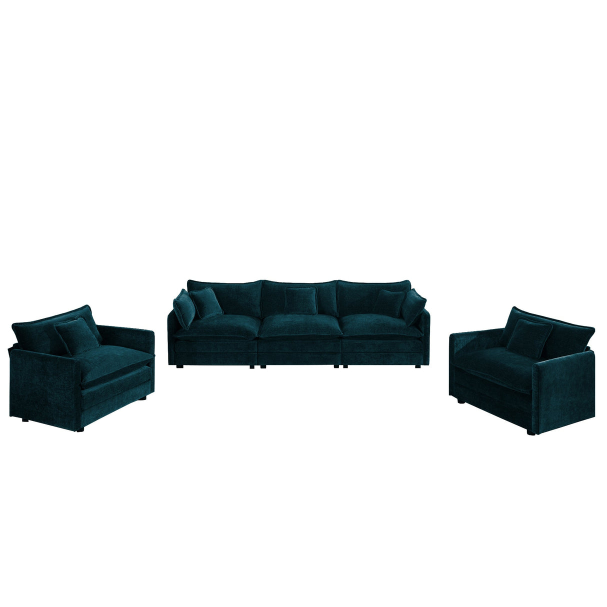 3-Piece Modern Sofa Set with Accent Chairs