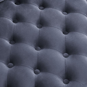 Modern Upholstered Swivel Chair With Button Tufted Design And Movable Wheels