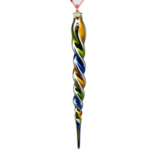 Rainbow Twister Glass Icicle -