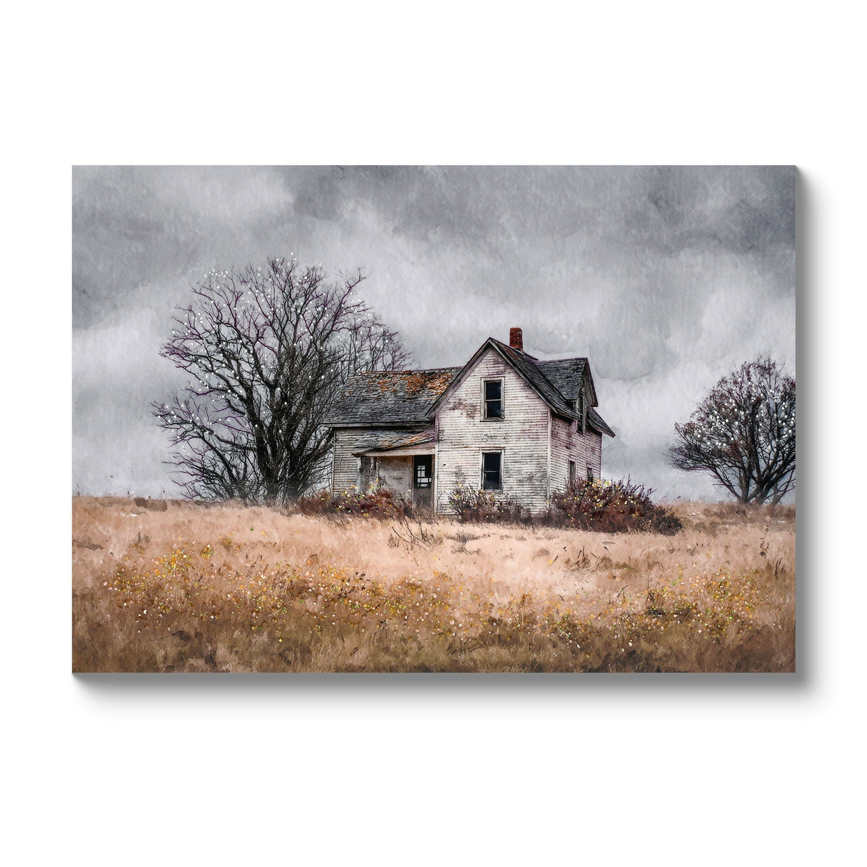 Framed Barn Wall Art Country Field Landscape Poster