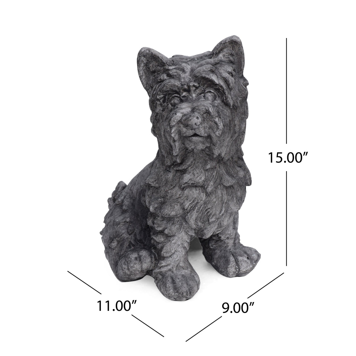 Cricket Dog Cast Stone Garden Statue