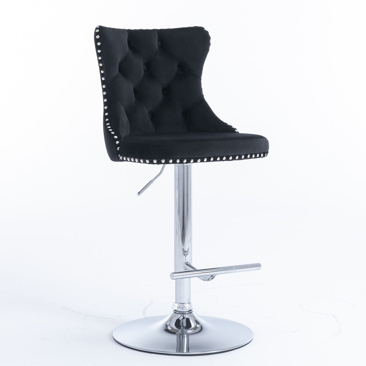 Swivel Barstools Adjusatble Seat Height From 25-33", Modern Upholstered Base Bar Stools With Backs Comfortable Tufted For Home Pub And Kitchen Island (Set of 2)