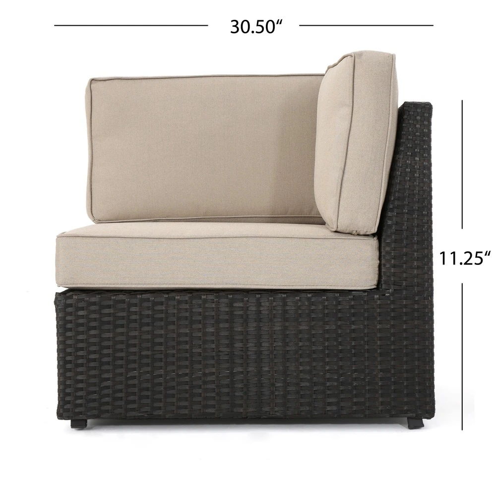 Santa Cruz - 8 Piece Outdoor Sectional Set - Dark Brown