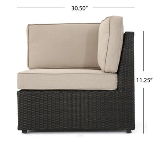 Santa Cruz - 8 Piece Outdoor Sectional Set - Dark Brown