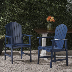Outdoor Weather Resistant Acacia Wood Adirondack Dining Chairs (Set of 2)