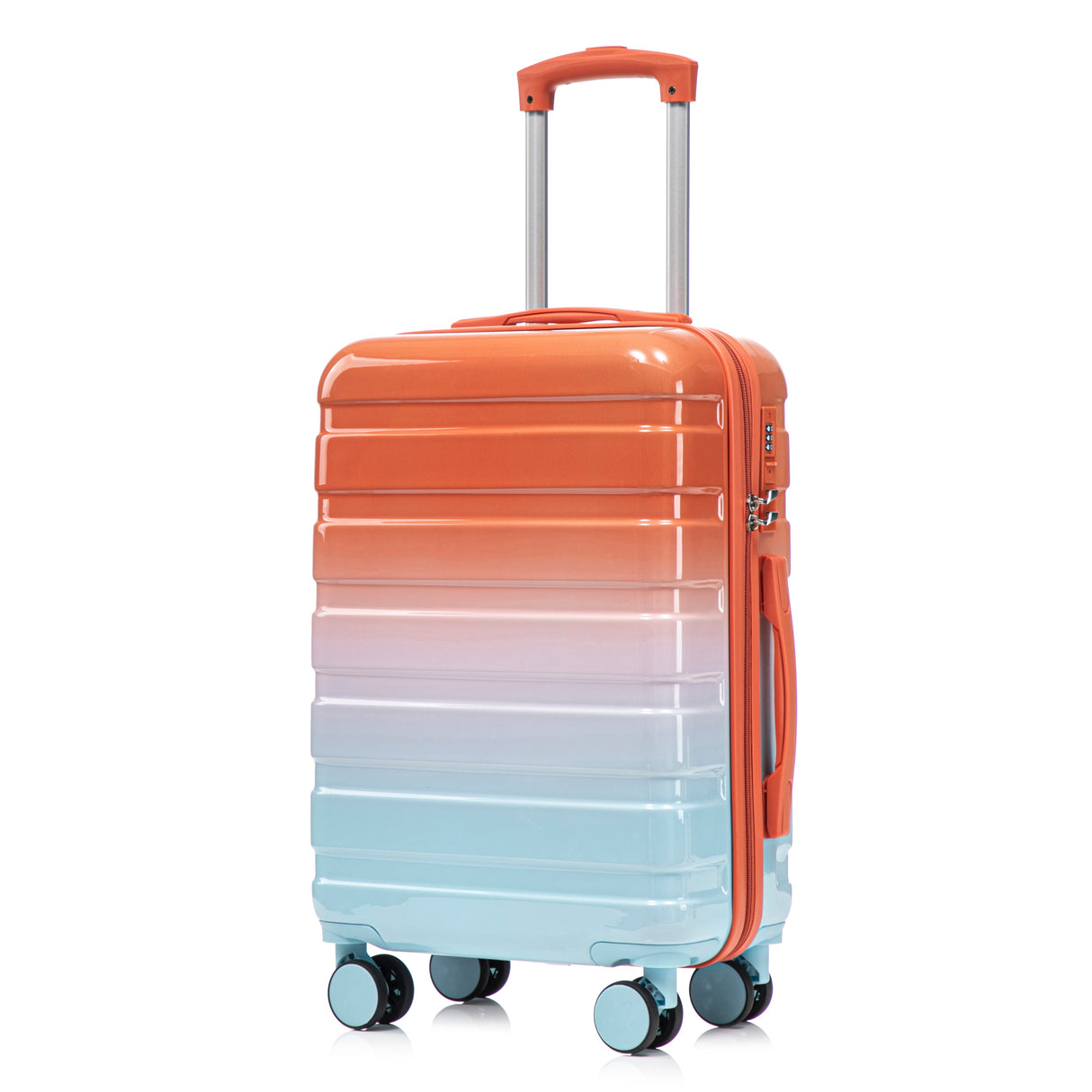 2 Pc PC Spinner Wheel Luggage Set with Gradient Color and Lock