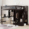 Loft Bed With Bookshelf, Drawers, Desk, And Wardrobe