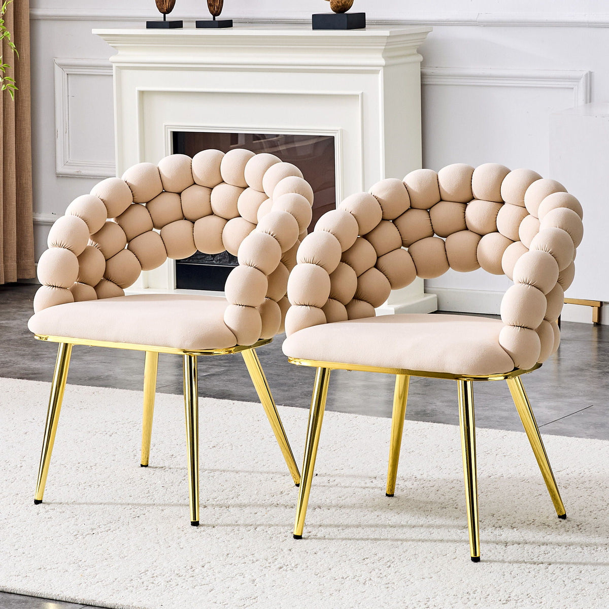 Puffy Bubble, Ball Chain Chairs For Dining Room (Set of 2)