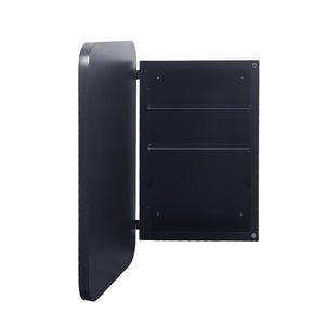 20x30 Inch Recessed Black Metal Framed Medicine Cabinet