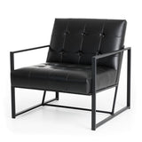 Glitzhome mid century accent chairs with armrest, metal frame & faux leather