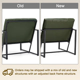 Glitzhome mid century accent chairs with armrest, metal frame & faux leather