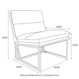 Glitzhome coffee thick leatherette accent chair with metal frame& backrest